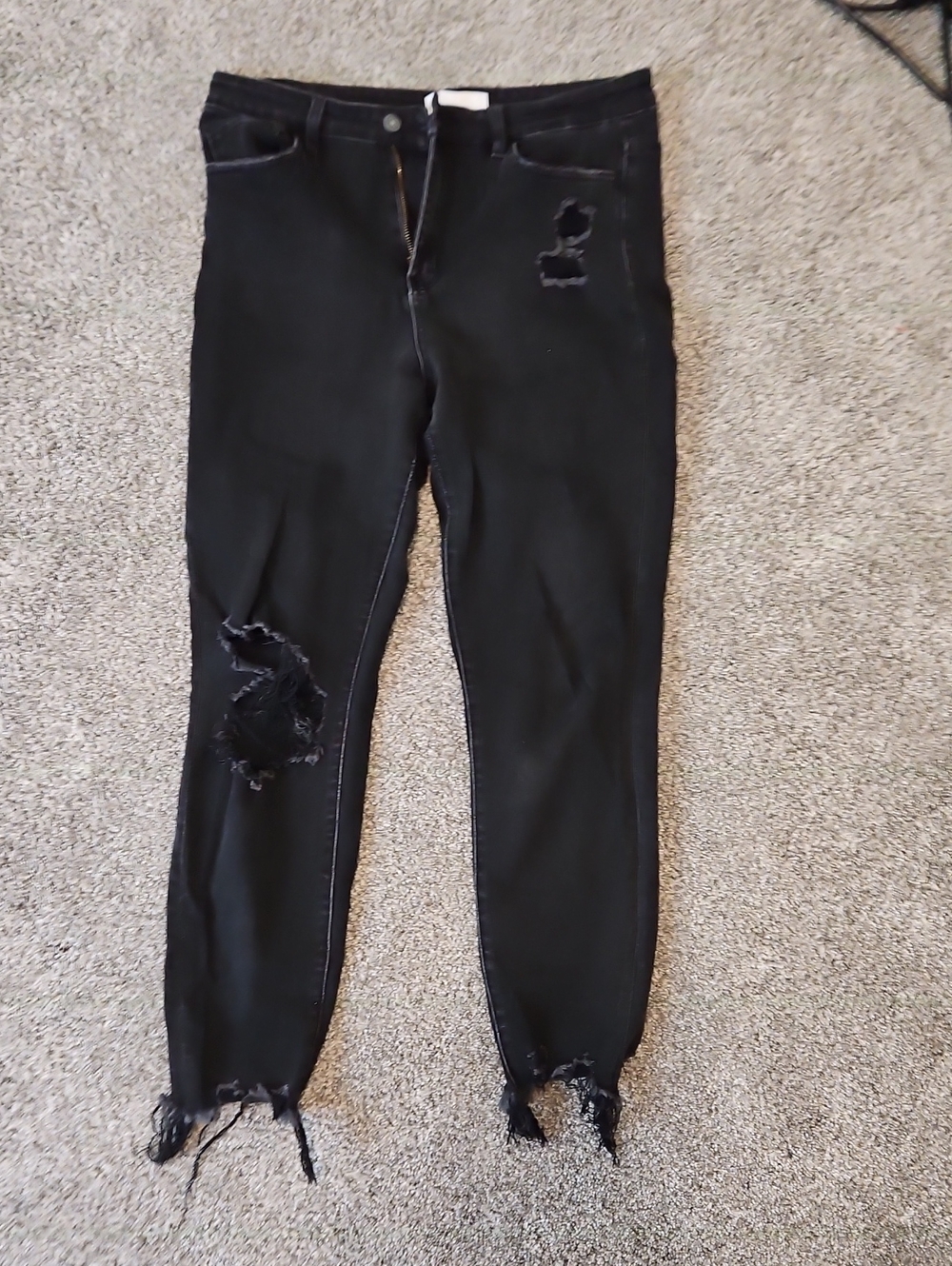 Black Distressed Skinny Jeans